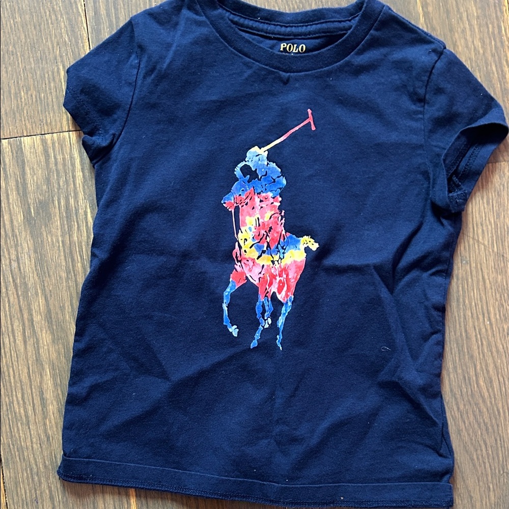 Polo by Ralph Lauren Navy Blue Kids Graphic Polo Pony Tee